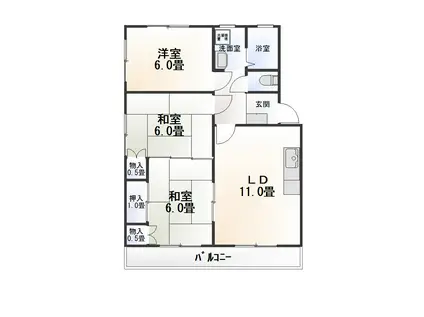 望月マンション(3LDK/3階)の間取り写真