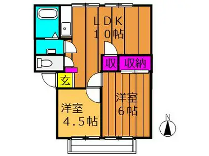 メゾンセンチュリー(2LDK/2階)の間取り写真
