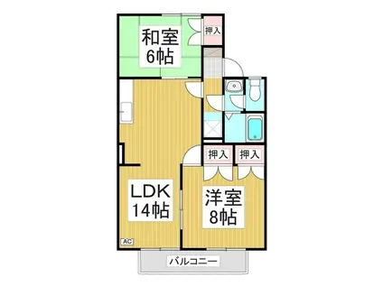 パウゼ・ドゥ・アピスB棟(2LDK/1階)の間取り写真