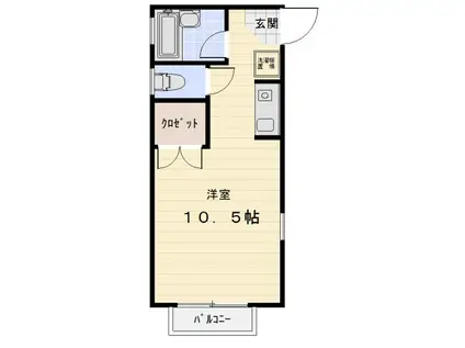 近鉄名古屋線 江戸橋駅 徒歩9分 2階建 築21年(ワンルーム/2階)の間取り写真