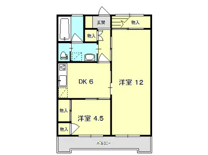 ハイツ第一エコー(2DK/2階)の間取り写真