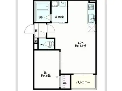 JACK TAKAYOKOSUKAI(1LDK/1階)の間取り写真