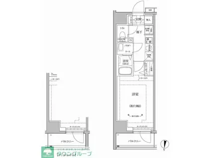 RELUXIA立石(1K/7階)の間取り写真