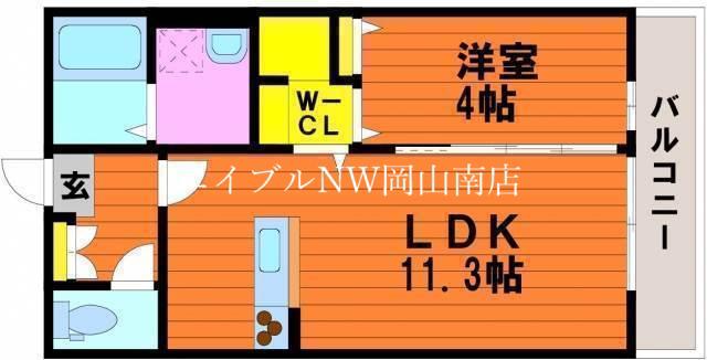 アルカ・ソラーレIII(1LDK/1階)の間取り写真
