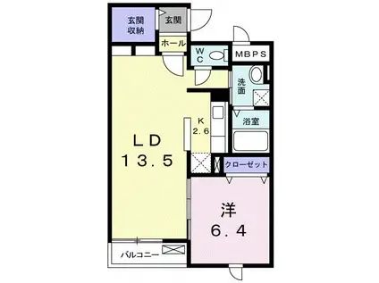 リジェール・K(1LDK/2階)の間取り写真