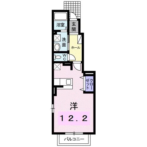 グランデュール城北H(ワンルーム/1階)の間取り写真