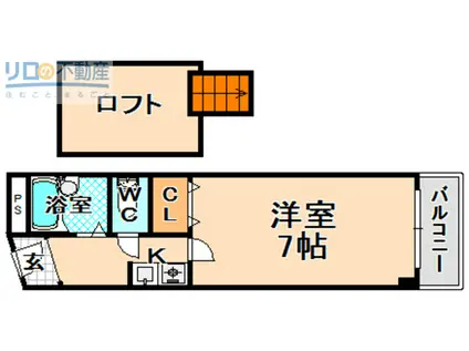 ドリームコート伊丹(1K/6階)の間取り写真