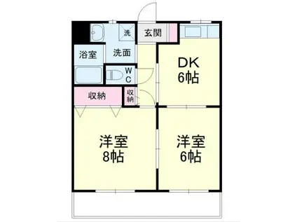 リアライズ掛川II(2DK/2階)の間取り写真