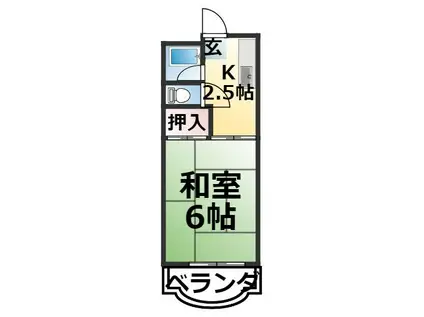 メゾン・ベルジュール春岡(1K/3階)の間取り写真