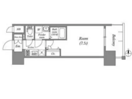 ファーストフィオーレ長田グランディール(1K/2階)の間取り写真