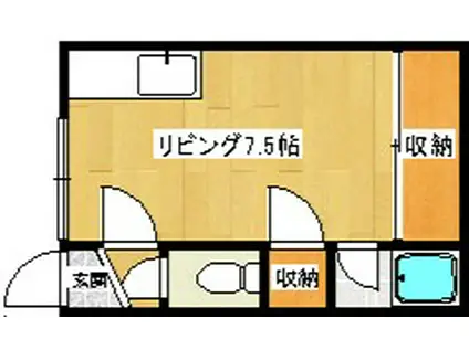 ハイツサンシャインB棟(1K/1階)の間取り写真