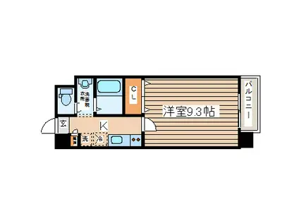 ポルトフィーノ仙台ウエスト(1K/3階)の間取り写真