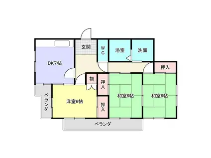 Mハイツ佐藤(3DK/4階)の間取り写真