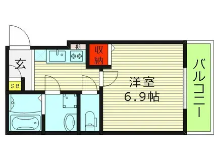 ユニエトワール大阪鴫野(1K/3階)の間取り写真