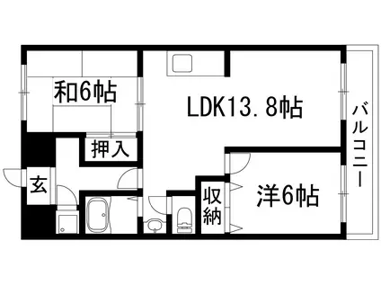 第5中村マンション(2LDK/3階)の間取り写真