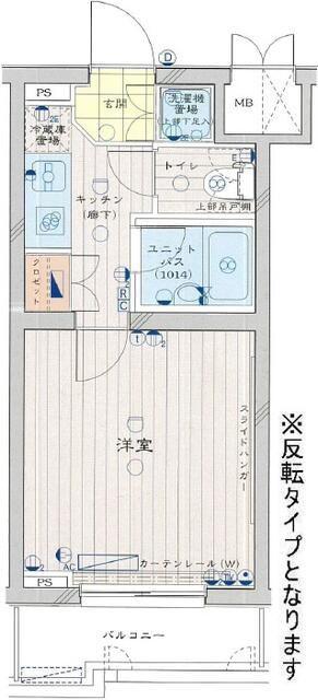 ルーブル中野富士見町弐番館(1K/4階)の間取り写真