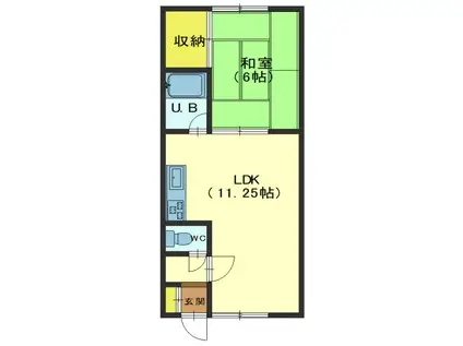 コーポ青雲(1LDK/2階)の間取り写真