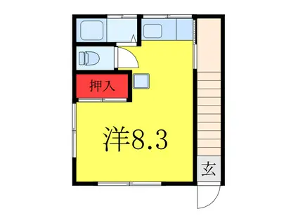 永石ハウス(ワンルーム/2階)の間取り写真