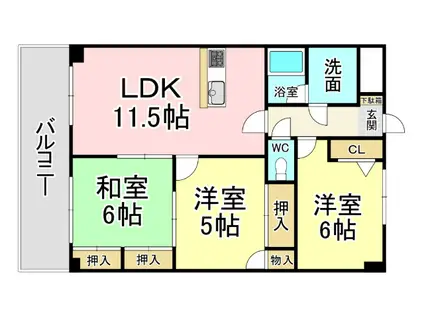 ギャラン中井(3LDK/5階)の間取り写真