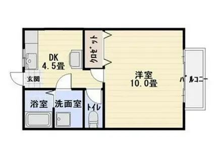 コーポジュネスII(1DK/1階)の間取り写真