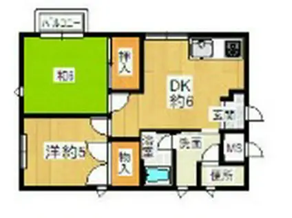 シティコート藤枝(2DK/1階)の間取り写真