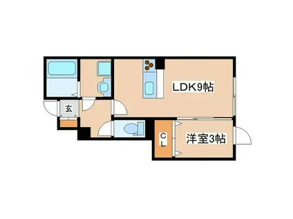 オーシャンコート姫路A(1LDK/1階)の間取り写真