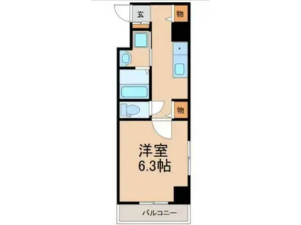 CLAIREFONTAINE西船橋(1K/2階)の間取り写真