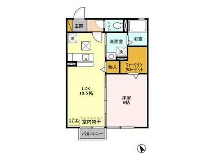 フォレスト自由が丘(1LDK/1階)の間取り写真