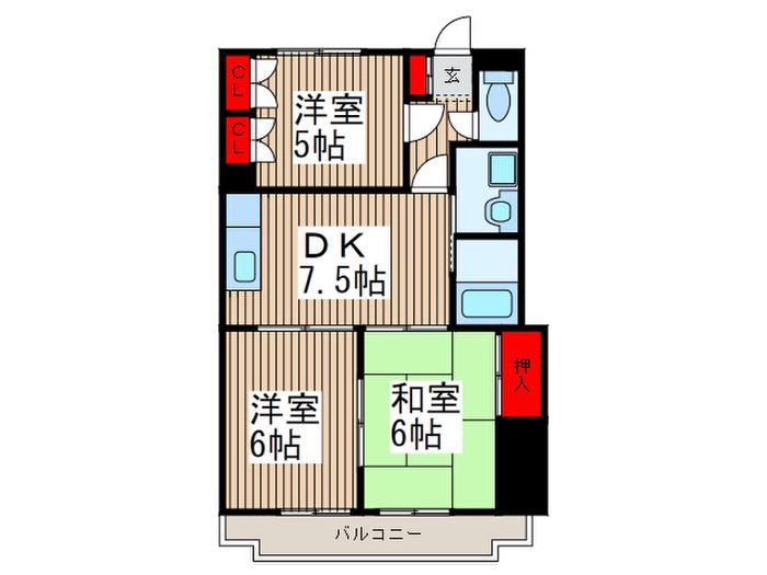 原第8マンション(3DK/2階)の間取り写真
