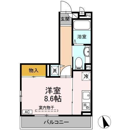 リヴェール金沢八景(ワンルーム/2階)の間取り写真