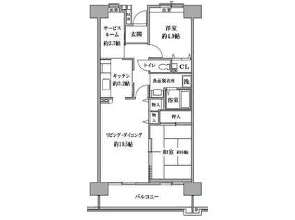 TS GARDEN 清瀬(2SLDK/7階)の間取り写真