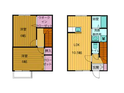 パークヒルズ島崎(2SLDK/1階)の間取り写真