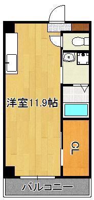 寿山ビル(ワンルーム/2階)の間取り写真
