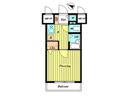 ステージファースト目白(1K/4階)の間取り写真