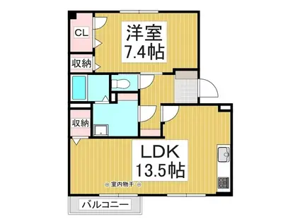 遊眠アルファ館(1LDK/1階)の間取り写真