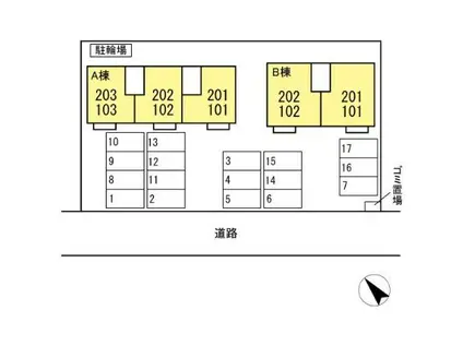 クレールコート A(1LDK/1階)の間取り写真