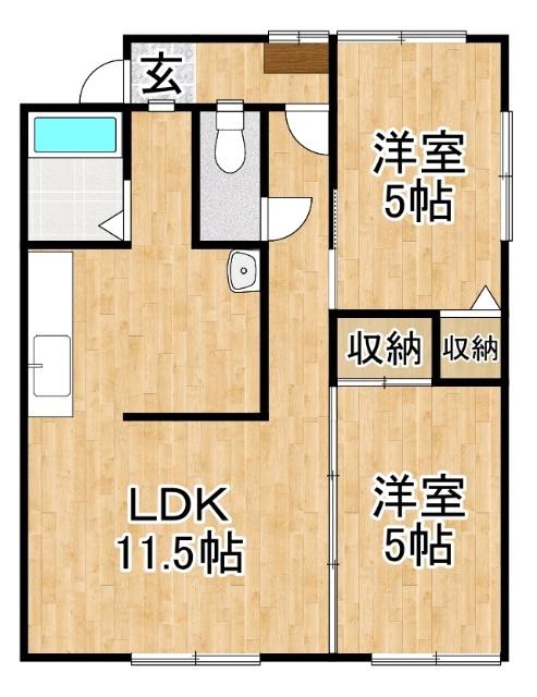 鈴木マンションD(2LDK/1階)の間取り写真