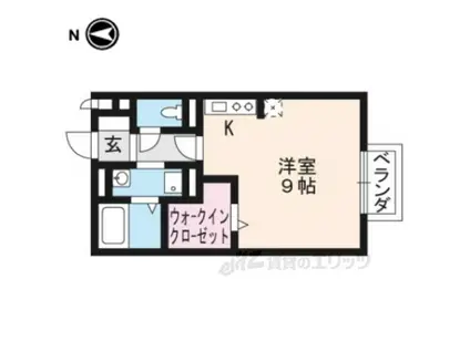 ボナール(ワンルーム/1階)の間取り写真