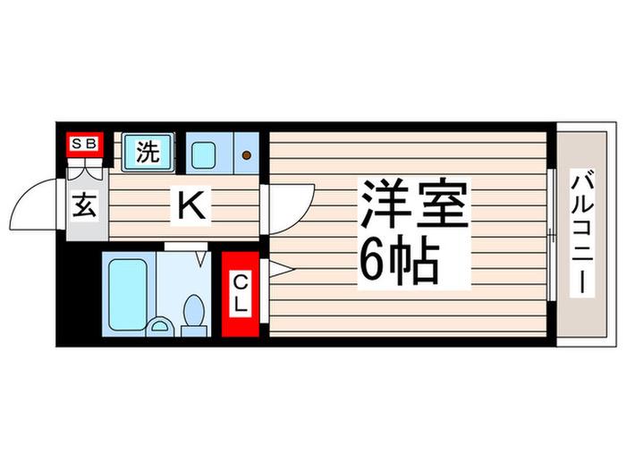 高崎ジャスタン(1K/4階)の間取り写真