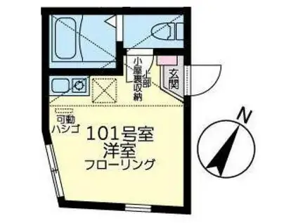 ユナイト港南リディアードパーク(ワンルーム/1階)の間取り写真