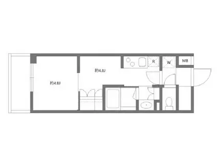 グランパセオ清澄白河II(1DK/1階)の間取り写真