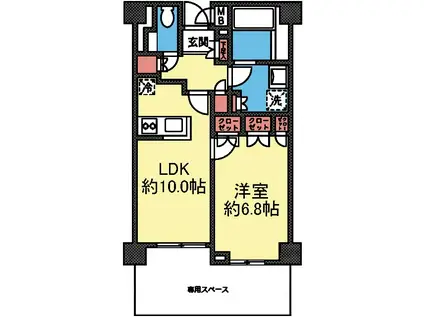 ファインステージ新横浜(1LDK/1階)の間取り写真