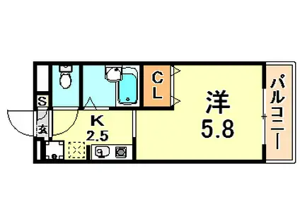 アテリアコンチェルト(1K/3階)の間取り写真
