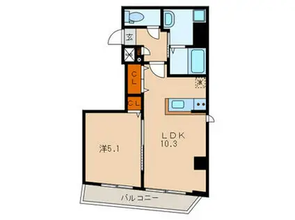 CERCAESTACION(1LDK/5階)の間取り写真