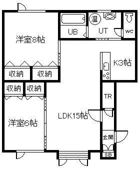 コスモス(2LDK/2階)の間取り写真