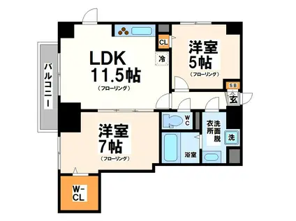 シエラ クレスト(2LDK/1階)の間取り写真