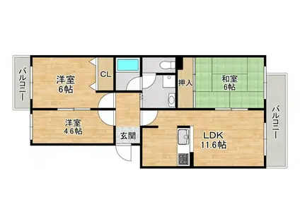 アルタカーサ A(3LDK/3階)の間取り写真