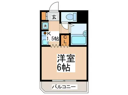 グリーンハイム矢沢(1K/1階)の間取り写真