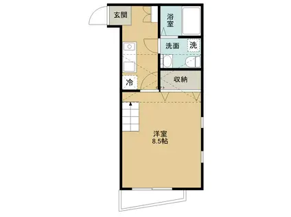 NIKORA(1K/1階)の間取り写真