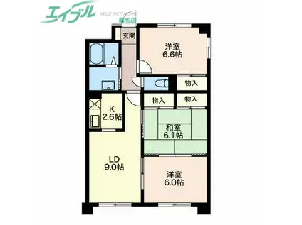 グロリアスST(3LDK/3階)の間取り写真